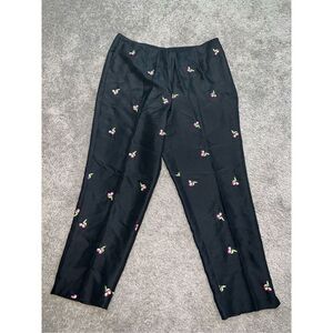 Women’s Vintage y2k 100% Silk Cherry Trouser Pants 10P